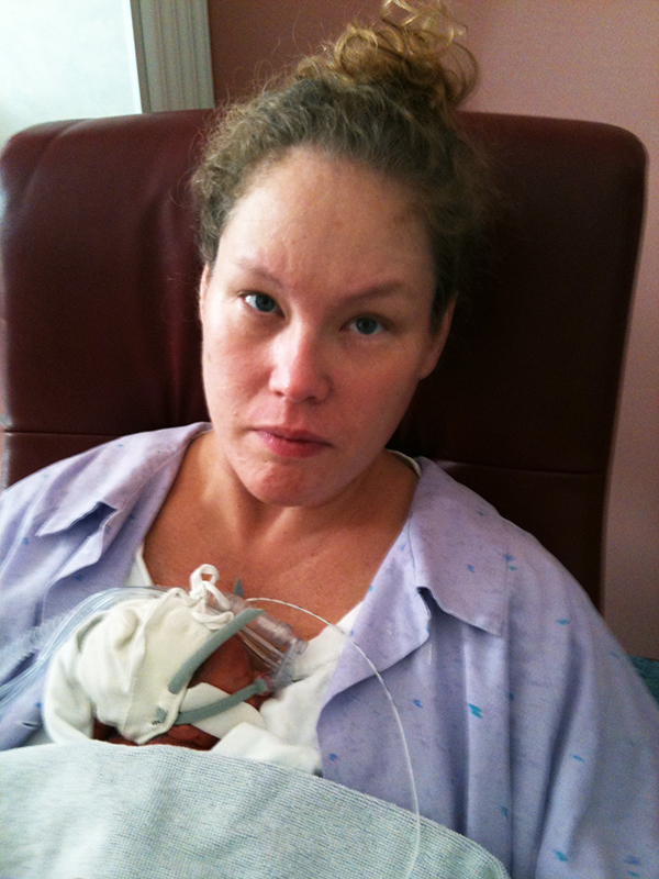 Mother Pernilla with her newborn baby Kirsty