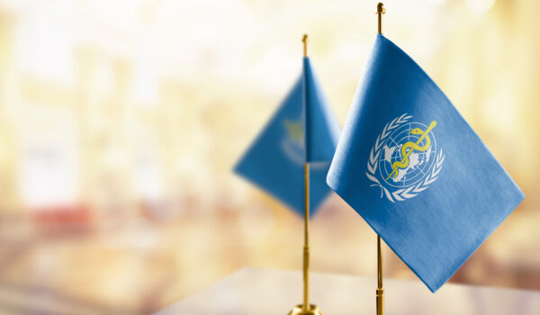 Two smaller flags - World Health Organization. 