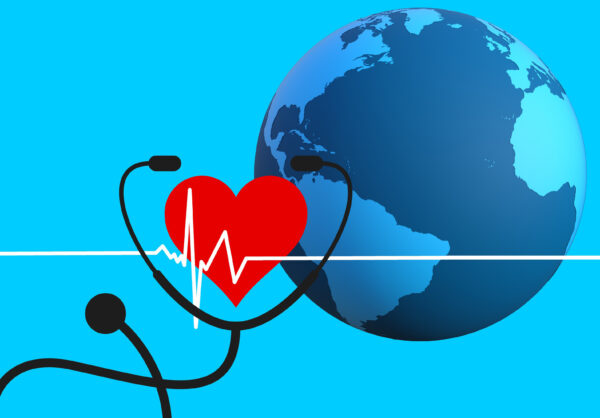 The globe, a heart and a stethoscope - global health relies on preparedness and agreements across countries.